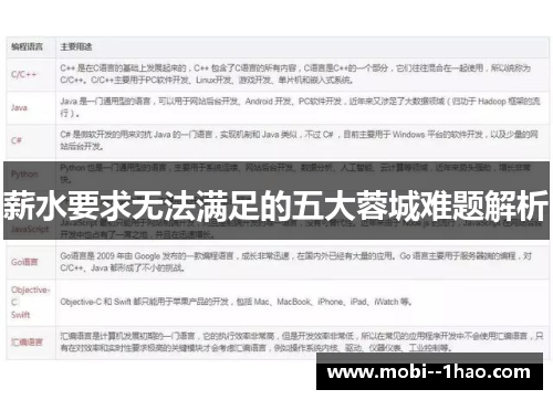 薪水要求无法满足的五大蓉城难题解析
